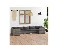 vidaXL 7-delige Loungeset met kussens poly rattan grijs3101957 Gris G