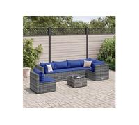 Salon de Jardin avec Coussins Meubles Patio Terrasse Résine Tressée vidaXL