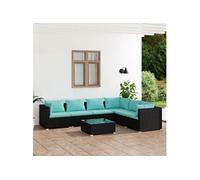 Salon de Jardin 9 pcs avec Coussins Résine Tressée Noir Mobilier Patio vidaXL