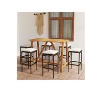 7-delige Tuinbarset met kussens bruin3067965