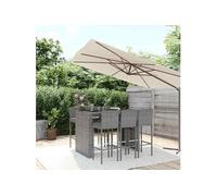 7-delige Tuinbarset met kussens poly rattan grijs3187628