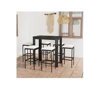 7-delige Tuinbarset met kussens poly rattan zwart3064784