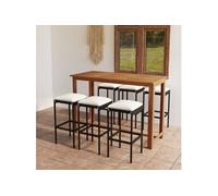 Vidaxl Ensemble De Bar De Jardin Avec Coussins 7 Pcs Noir Noir