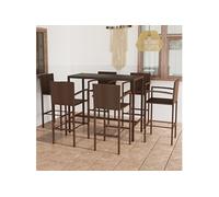 7-delige Tuinbarset poly rattan bruin3064845