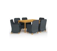 Vidaxl Ensemble De Salle À Manger De Jardin 7 Pcs Gris Foncé