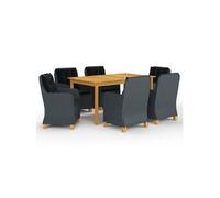 Vidaxl Ensemble De Salle À Manger De Jardin 7 Pcs Gris Foncé