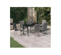 7-delige Tuinset grijs en zwart3099392