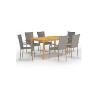 vidaXL 7-delige Tuinset grijs3067788 Gris G