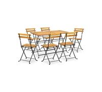 Vidaxl Mobilier À Dîner D'extérieur Pliable 7 Pcs Bois D'acacia Solide