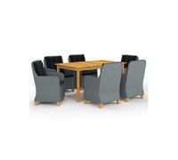 Vidaxl Ensemble De Salle À Manger De Jardin 7 Pcs Gris Clair