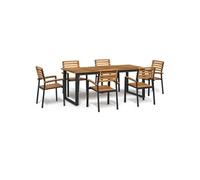 7-delige Tuinset massief acaciahout en metaal3155404