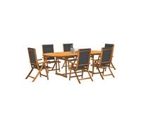 Vidaxl Ensemble À Manger De Jardin 7pcs Bois D'acacia Solide Textilène