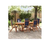 Vidaxl Ensemble À Manger De Jardin 7pcs Bois D'acacia Solide Textilène