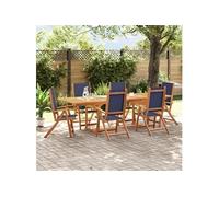Vidaxl Ensemble À Manger De Jardin 7pcs Bois D'acacia Solide Textilène