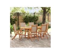 Vidaxl Ensemble À Manger De Jardin 7pcs Bois D'acacia Solide Textilène