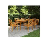 7-delige Tuinset massief acaciahout3058005