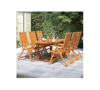 Vidaxl Ensemble À Manger De Jardin 7 Pcs Bois D'acacia Massif 120-170 Cm