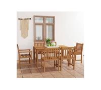 Vidaxl Ensemble De Salle À Manger De Jardin 7 Pcs Bois De Teck Solide