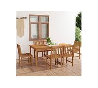 Vidaxl Ensemble De Salle À Manger De Jardin 7 Pcs Bois De Teck Solide