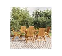 vidaXL 7-delige Tuinset massief teakhout3154916 bois de teck G