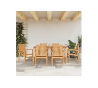 Vidaxl Ensemble À Dîner De Jardin 7 Pcs Bois De Teck Solide