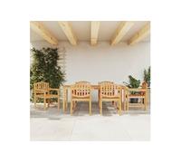 vidaXL 7-delige Tuinset massief teakhout3157935 bois de teck G