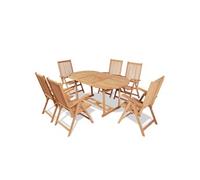 7-delige Tuinset met klapstoelen massief teakhout43032