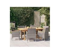 vidaXL 7-delige Tuinset met kussens grijs3103585 Gris G