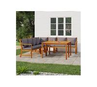 Vidaxl Ensemble De Salle À Manger De Jardin Coussins 7 Pcs Bois Acacia