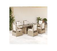 vidaXL 7-delige Tuinset met kussens poly rattan beige3262936 Beige G