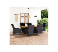 7-delige Tuinset met kussens poly rattan donkergrijs3060137