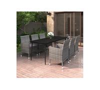 7-delige Tuinset met kussens poly rattan en glas3099743