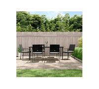 vidaXL 7-delige Tuinset met kussens poly rattan en staal3187013 G