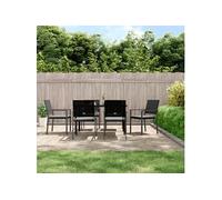 Vidaxl Ensemble À Manger De Jardin 7 Pcs Coussins Résine Tressée Acier