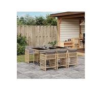 7-delige Tuinset met kussens poly rattan gemengd beige3211632