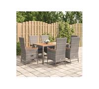 7-delige Tuinset met kussens poly rattan grijs3157550