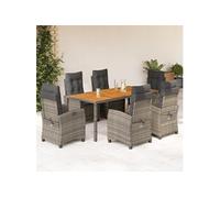 7-delige Tuinset met kussens poly rattan grijs3212677