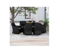 Vidaxl Ensemble De Salle À Manger De Jardin Avec Coussins 7 Pcs Noir Noir