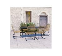 7-delige Tuinset poly rattan en glas3060234