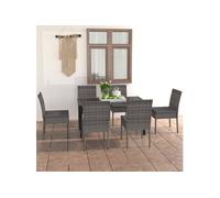7-delige Tuinset poly rattan grijs3065702