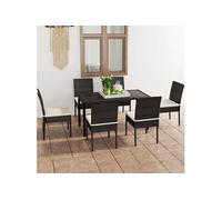 7-delige Tuinset poly rattan zwart3065696