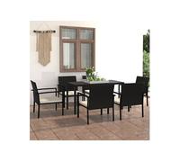 7-delige Tuinset poly rattan zwart3065708