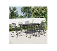vidaXL 7-delige Tuinset PVC-rattan zwart3060270 Noir G