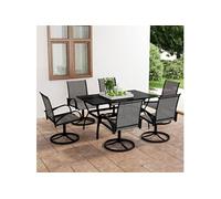 vidaXL 7-delige Tuinset textileen en staal3060284 Anthracite G