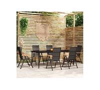 vidaXL 7-delige Tuinset zwart3099123 Noir G
