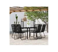 vidaXL 7-delige Tuinset zwart3099170 Noir G