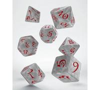 Q-workshop Scle86 Qwocle86 classique RPG Pearl et rouge Dice Set - 7, blanc - Version Anglaise