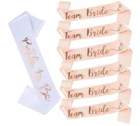 7 Echarpes Team Bride - 1 Blanche + 6 Roses Satin Durdiiy