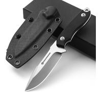 7"" Edc Jungle Bushcraft Knife-Fixed Blade 8cm,G10 Grip Handle,Horizontal Kydex Case