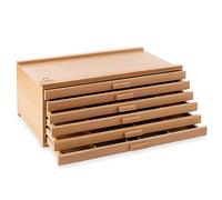 7 Elements Boîte de rangement en bois à 6 tiroirs pour pastels, crayons, stylos, marqueurs, pinceaux et outils